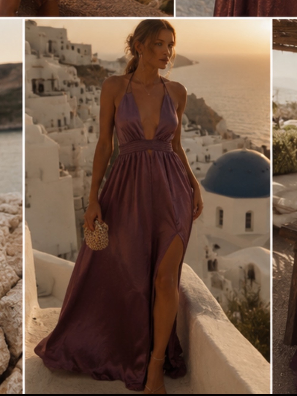 Free People Plum Satin Halter Maxi Dress Boho Vacation Resort Wedding bare back